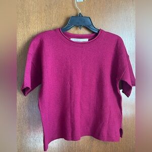 Max Studio Cashmere Berry Short Sleeve Top